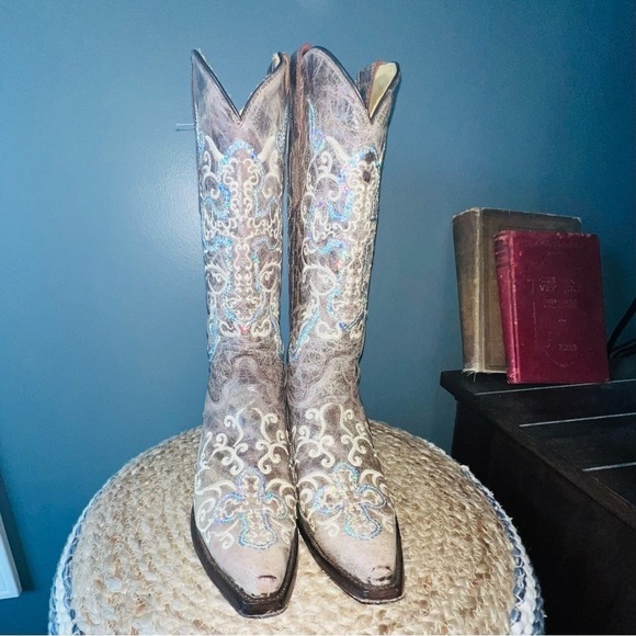 Corral Tobacco Silver Cross Western Boots - Picture 5 of 15